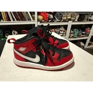 Nike Air Jordan 1 Mid Toddler Size 10c Gym Red Black White DQ8425-061